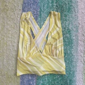 Plunging Tie-Bank Tank Top